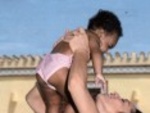 Raffaella Fico mamma sexy con Pia Balotelli